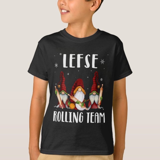 Camiseta Equipe Rolante de Esquerda Gnomos Natal Xadrez Kid (Frente)