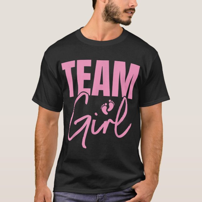 Camiseta Equipe rosa-branca Sexo de garota revela festa Ide (Frente)
