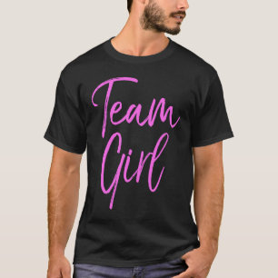 Camiseta Equipe Rosa de Gênero Revelação para Mulheres Equi