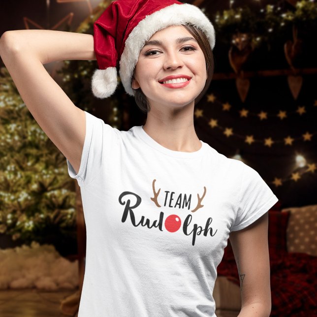 Camiseta Equipe Rudolph - Logotipo da Equipe de Natal (Criador carregado)