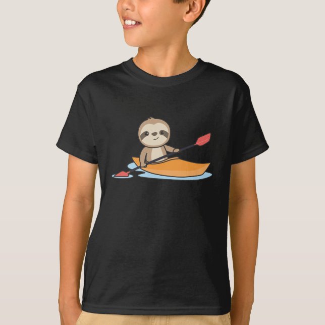 Camiseta Equipe Sloth Kayak remando Lábias Engraçadas (Frente)