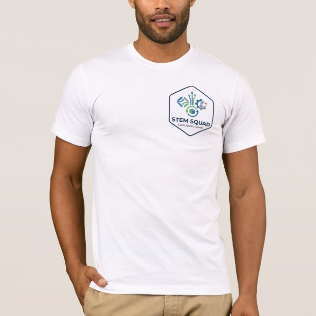 Camiseta Equipe STEM Codificar Construir Repetir para Joven (Frente)