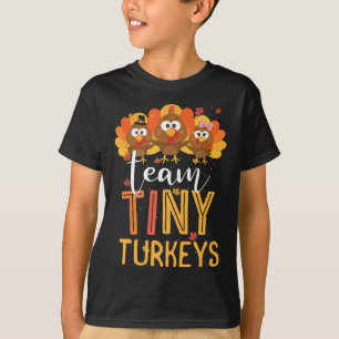Camiseta Equipe Tiny Turkeys Enfermeira Turquia Ação de Gra