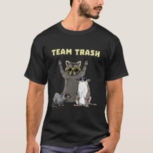 Camiseta Equipe Trash Ogambm Raccoon Animais de Rato Gelado