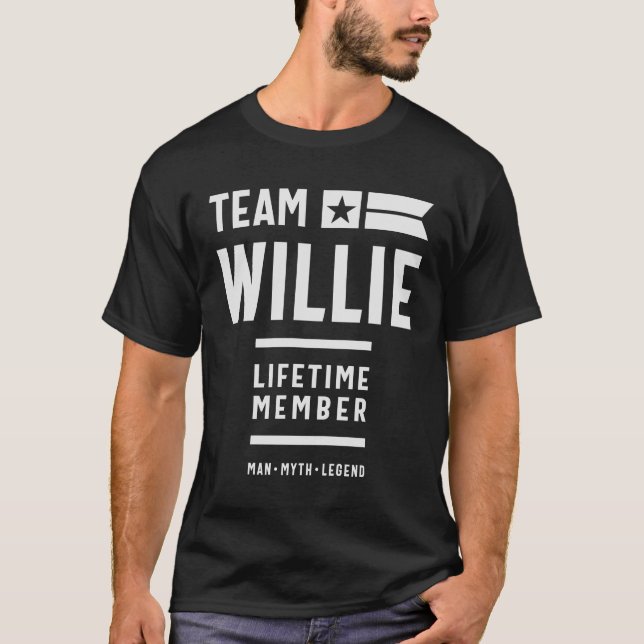 Camiseta Equipe Willie Lifetime Membro Funny Name Willie (Frente)