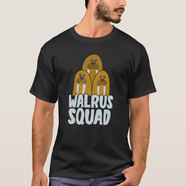 Camiseta Equipes De Esquadrão De Cachorro Walrus Para Ocean (Frente)