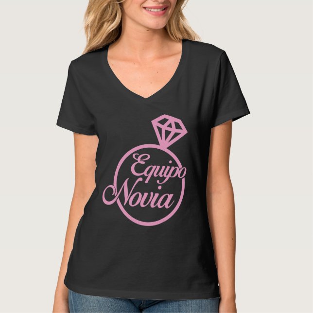 Camiseta Equipo Novia Del Las Mujeres Dama De Honor Fiesta (Frente)