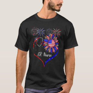 Camiseta Er Enfermeira 4 De Julho Bandeira Americana Dos EU