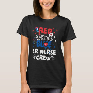 Camiseta ER Enfermeira 4 de julho Bandeira Americana Patrió