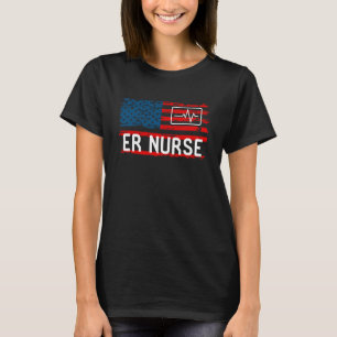 Camiseta ER Nurse American Flag Hospital RN Funcionarios Ap