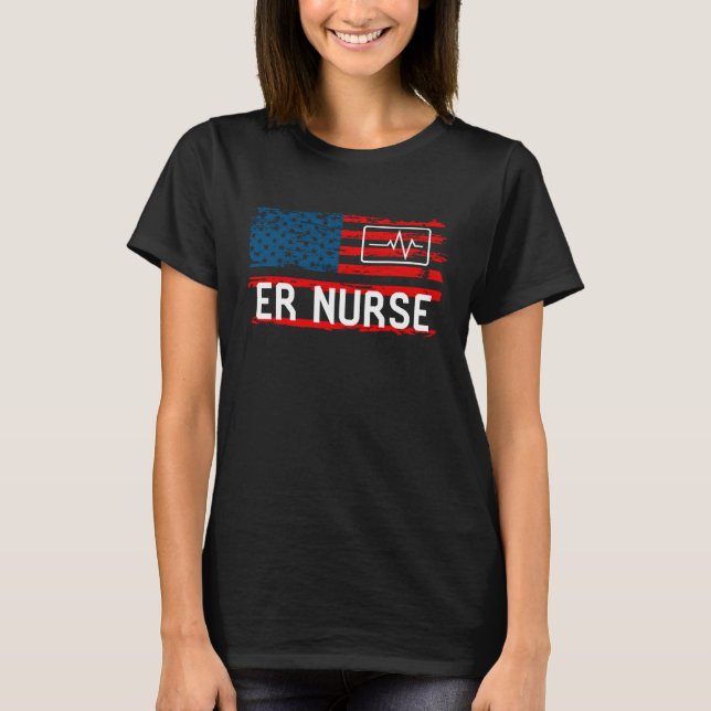 Camiseta ER Nurse American Flag Hospital RN Staff Appreciat (Frente)