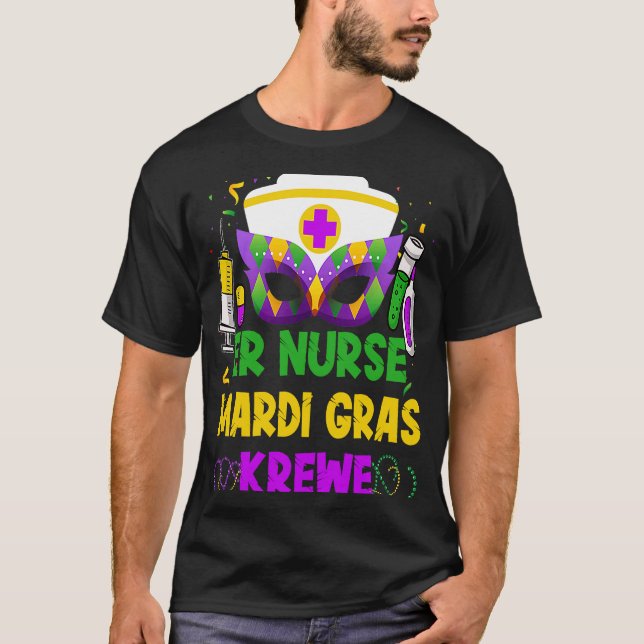 Camiseta ER Nurse Krewe  Mardi Gras Nursing Mask Carnival W (Frente)
