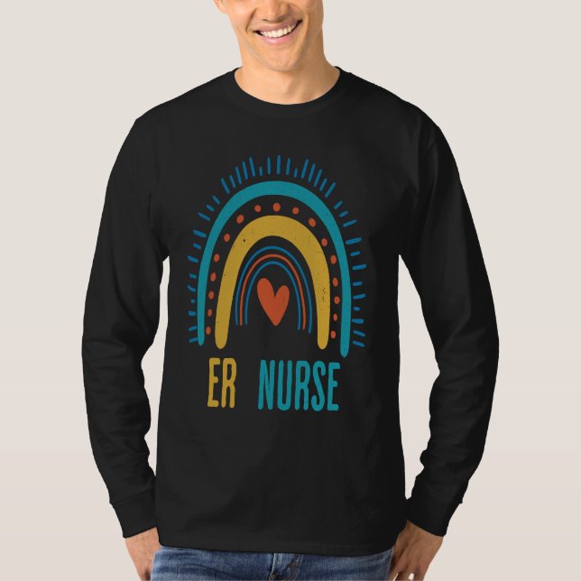 Camiseta ER Nurse Nursing Rainbow Emergency Room Nurse Heal (Frente)