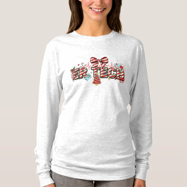 Camiseta ER Tech Natal Manga Longa – Férias ER Tech (Frente)