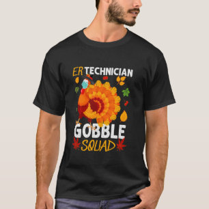 Camiseta Er Technician Gobble Squad Turkey Face Obrigados D