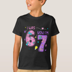 Camiseta Era 6 7 feliz aniversário de 7 anos menino menina