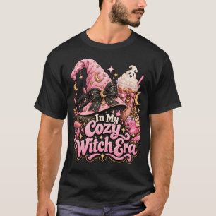 Camiseta Era da Bruxa Aconchegante Rosa Halloween