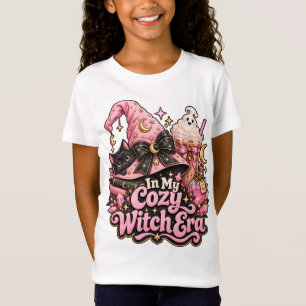 Camiseta Era da Bruxa Aconchegante Rosa Halloween
