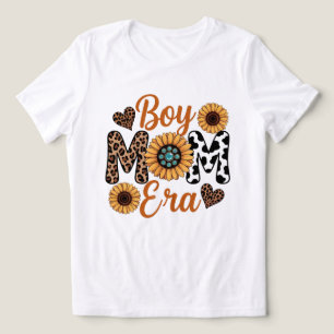 Camiseta Era de Mãe de Menino Flor de Girassol Estampa de L