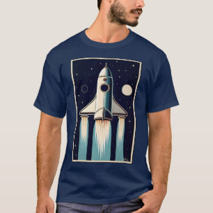 Camiseta Era Espacial Retro Nave Espacial dos Anos 50