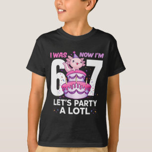 Camiseta Era seis sete adorável axolotl 7º aniversário 6 7