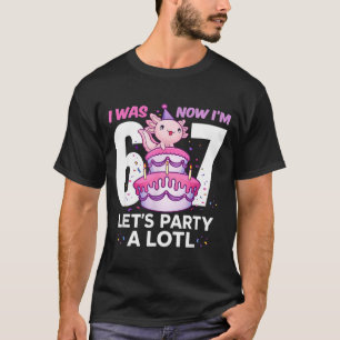 Camiseta Era seis sete adorável axolotl 7º aniversário 6 7 