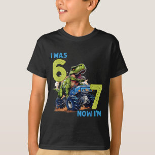 Camiseta era Seis Sete Dinossauro 67 Meme 7º Aniversário Me