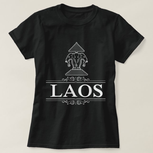 Camiseta Erawan Laos Três Elefante De Cabeça (Frente do Design)