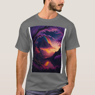 Camiseta Ereal Blossomas Sunset Serenity e Rainbow Refl