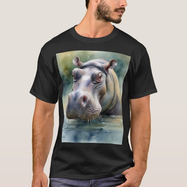 Camiseta Ereal Hippo Watercolor (Frente)
