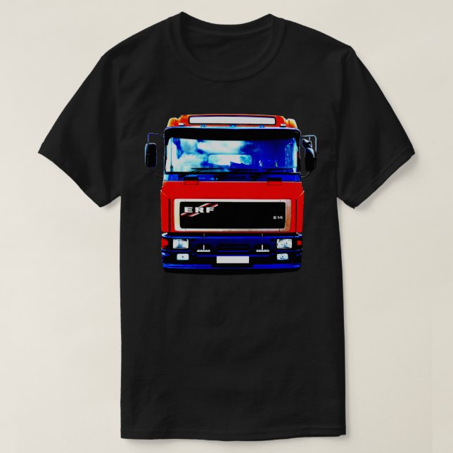 Camiseta Erf E clássico de 1990 vermelho de alto contraste (Frente do Design)