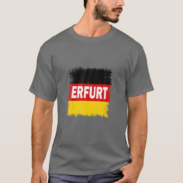 Camiseta Erfurt - Alemanha com bandeira alemã (Frente)