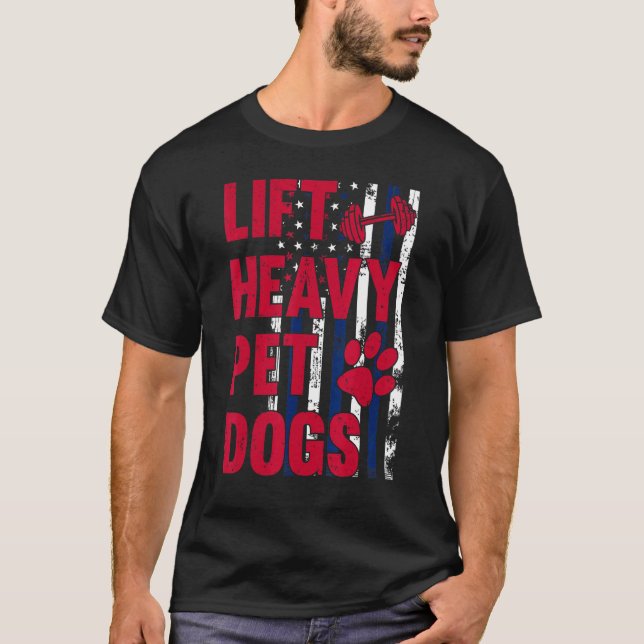 Camiseta Erga Cães Pesados De Pet Giro Elevadores De Peso V (Frente)