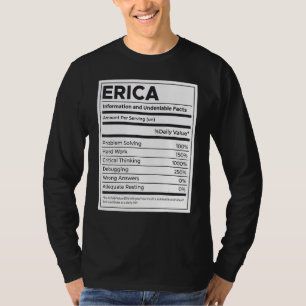 Camiseta Erica Nutrition Information Problem Solving Duro W