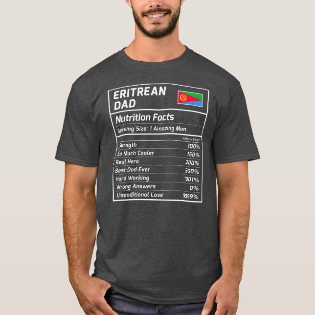 Camiseta Eritreia Fatos de Nutrição do Pai Orgulhosos Eritr (Frente)