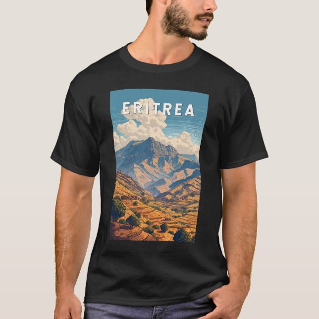 Camiseta Eritreia Illustração Viagem Art Vintage (Frente)