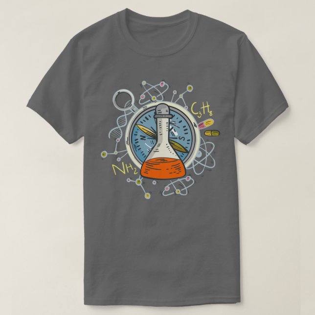 Camiseta Erlenmeyer Flask Test Tube Chemistry Science (Frente do Design)