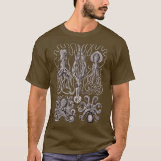 Camiseta Ernst Haeckel Gamochonia Octopus Lavanda Cinza