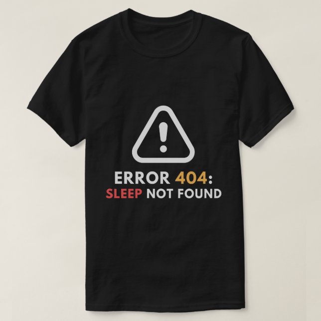 Camiseta Erro 404 de latência não encontrado no programador (Frente do Design)