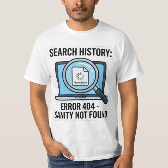 Camiseta Erro 404 Histórico de Busca - Desenvolved (Frente)