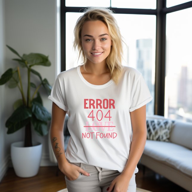 Camiseta ERRO Anti-Dia de os namorados 404 (Anti Valentines Day ERROR 404 Tshirt)