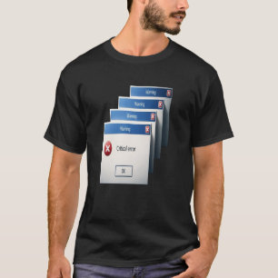 Camiseta Erro Crítico — Gráfico de Caixas de Alerta do Retr
