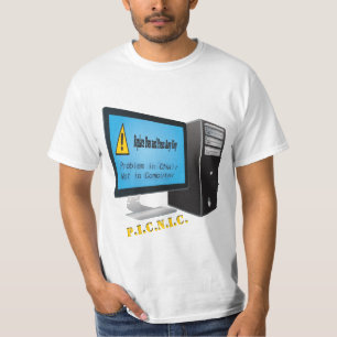 Camiseta Erro de Aviso de Nerd do Computador com Problema d