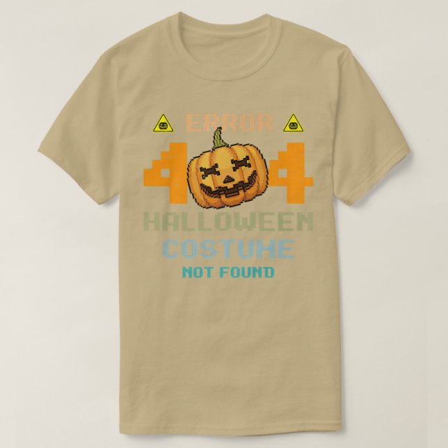 Camiseta Erro de Festa de Halloween 404 Figurino de Hallowe (Frente do Design)
