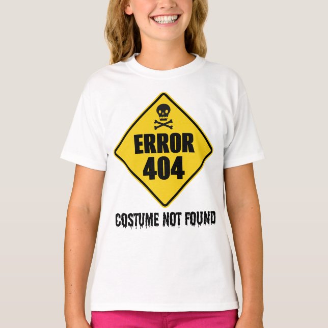 Camiseta Erro de Halloween 404 Figurume Não Encontrado (Frente)
