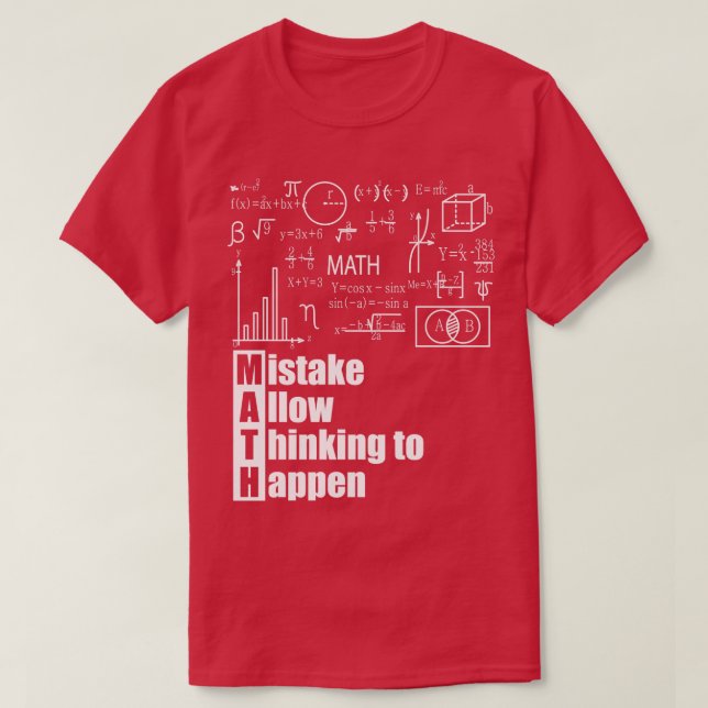 Camiseta Erro de matemática permite que pensamento aconteça (Frente do Design)
