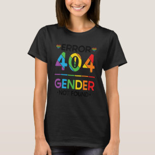 Camiseta Erro de Orgulho Não Binário do Agender 404 Sexo Nã