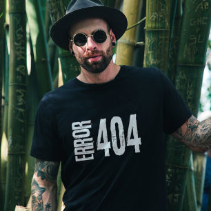 Camiseta Erro Divertido 404 Página Não Encontrada Design Hu