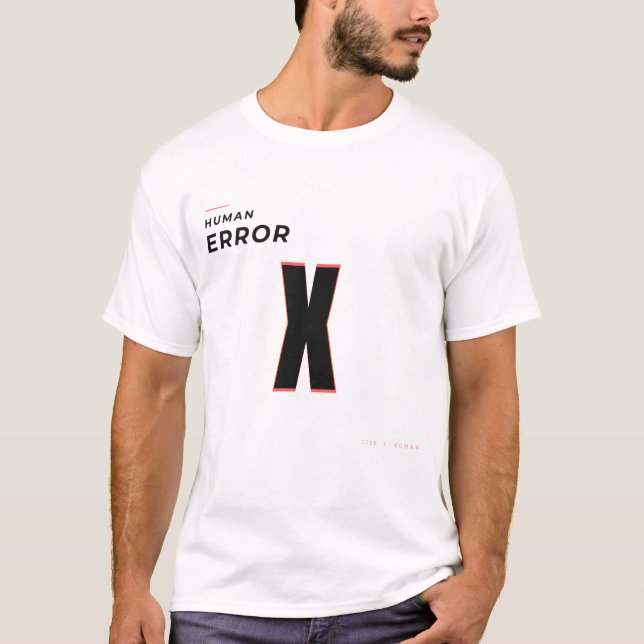 Camiseta Erro Humano X Design de Tipografia Tech (Frente)