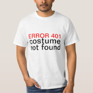 Camiseta Erro não encontrado 401 do traje do Dia das Bruxa